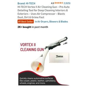 HI-TECH Vortex II Air Cleaning tool Pro Auto Detailing Tool Deep Cleani
